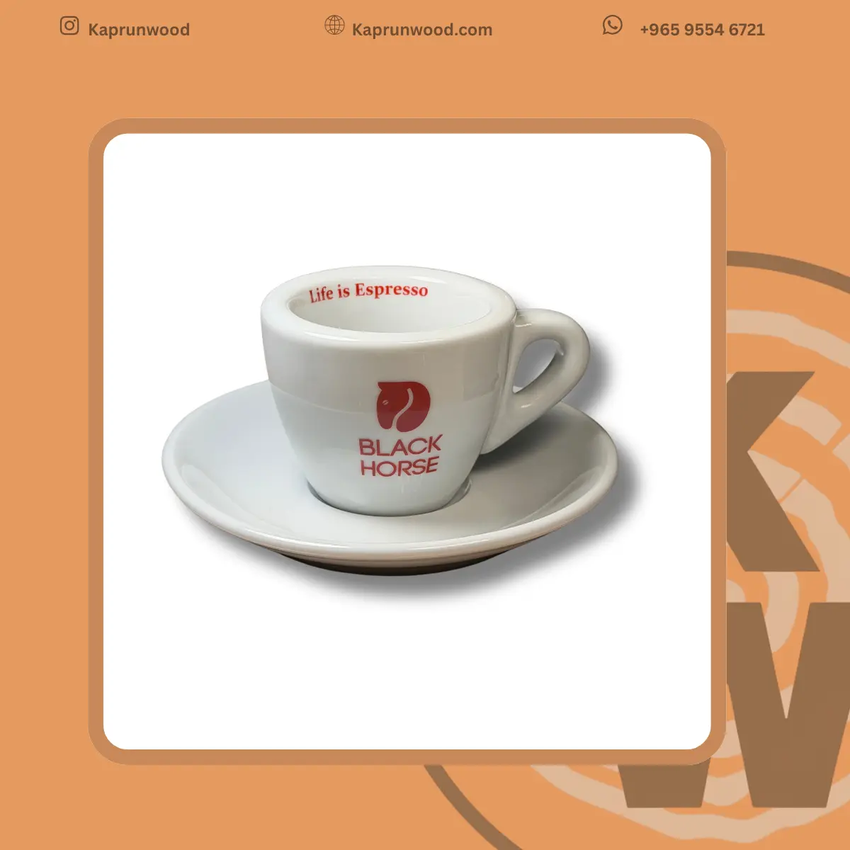 كوب إسبريسو بلاك هورس (Black Horse) | "Life is Espresso"